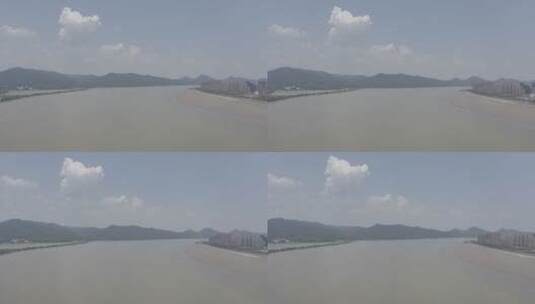 杭州钱塘江之江段4K航拍 D-log 原片高清在线视频素材下载