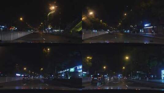 4K车内行驶夜景实拍高清在线视频素材下载