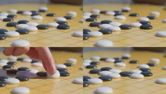 喝茶下围棋看书高清在线视频素材下载