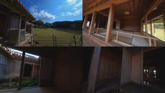 FPV无人机航拍冲绳岛著名古代建筑高清在线视频素材下载