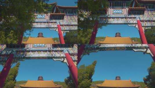 北京颐和园排云门星拱瑶枢牌楼高清在线视频素材下载