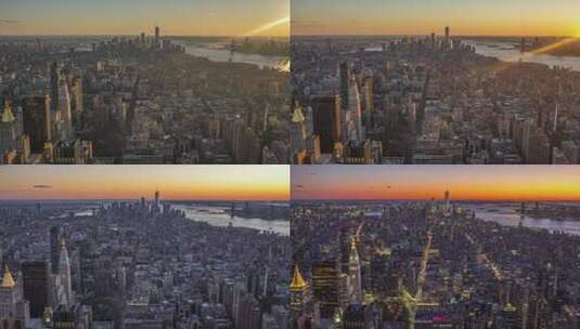 延时拍摄日落时城市景观高清在线视频素材下载