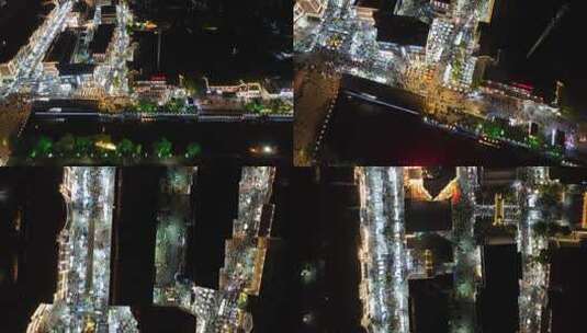 连云港夜景航拍高清在线视频素材下载