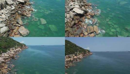 珠海外伶仃岛海岸线航拍高清在线视频素材下载