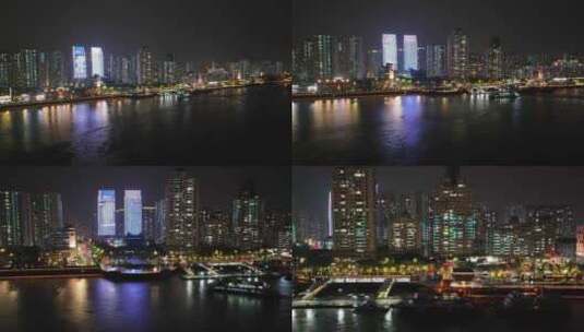 浙江瓯江畔傍晚航拍高清在线视频素材下载
