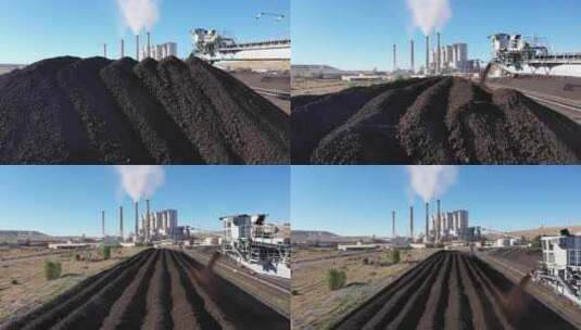 煤矿和工厂的鸟瞰图高清在线视频素材下载