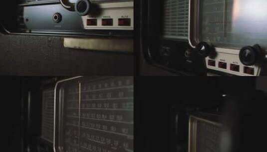 黑暗房间里的复古收音机高清在线视频素材下载
