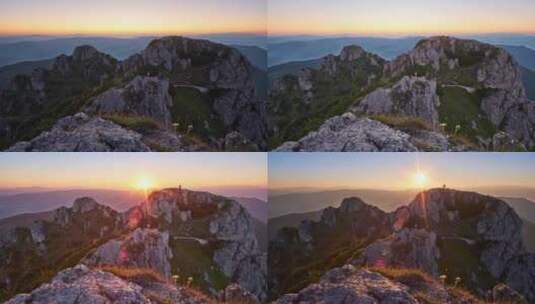 日出时的山地景观高清在线视频素材下载