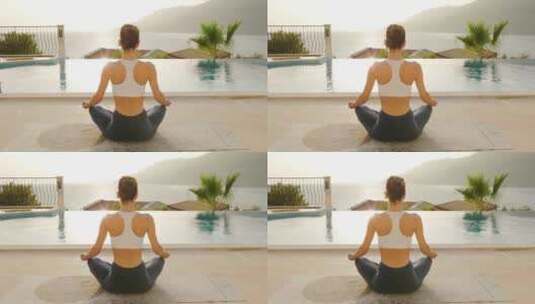 女人冥想、瑜伽练习高清在线视频素材下载