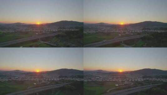 日落时的乡村景观高清在线视频素材下载