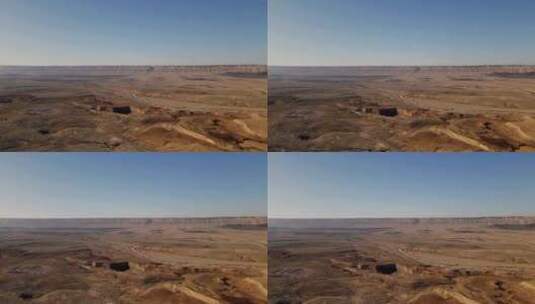 蓝天下偏远沙漠的广阔风景高清在线视频素材下载