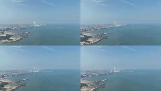 海洋空气污染废气排放海边化工厂海洋污染高清在线视频素材下载