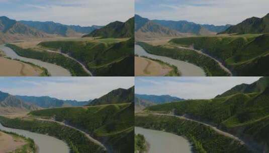 阿尔泰和卡顿河的山谷山脉高清在线视频素材下载