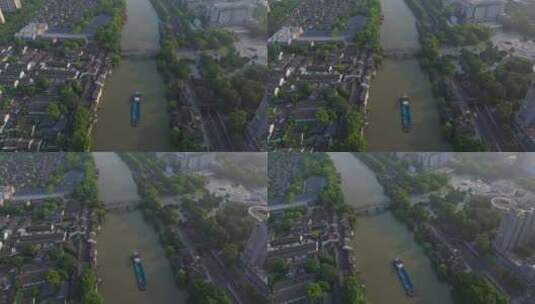 杭州拱墅区京杭大运河拱宸桥桥西历史街区高清在线视频素材下载