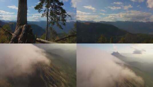 航拍山峰云雾缭绕高清在线视频素材下载