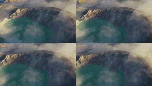 ijen火山湖航拍高清在线视频素材下载