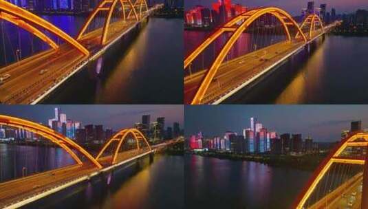 4K长沙福元路大桥航拍高清在线视频素材下载