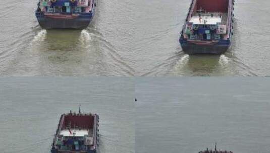 货船特写西江梧州段船运航行中的船只高清在线视频素材下载