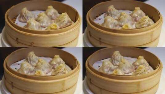 传统中式面食淮扬菜美食，小笼包汤包灌汤包高清在线视频素材下载