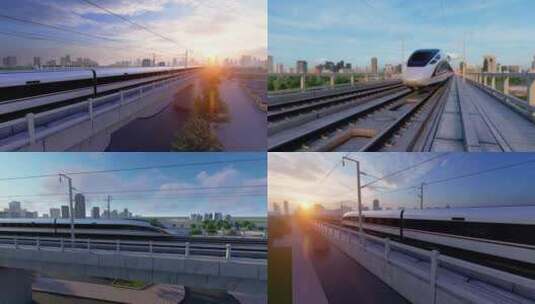 京沪高铁 行驶的高铁高清在线视频素材下载