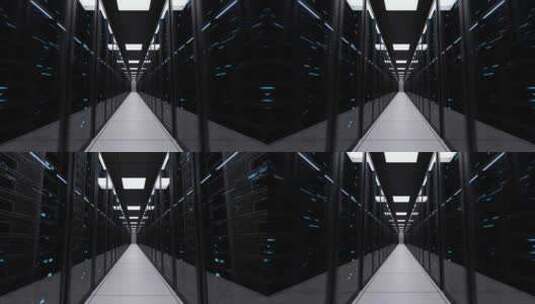 现代数据中心云计算中强大的服务器机房高清在线视频素材下载