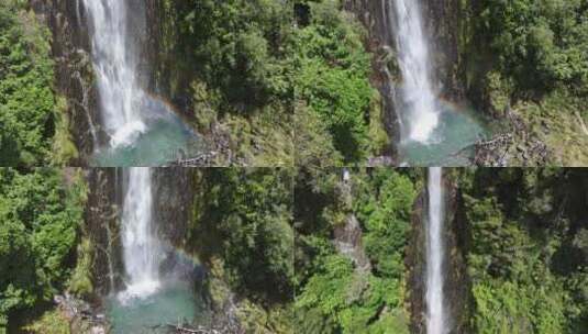 航拍新西兰霍基蒂卡瀑布高清在线视频素材下载
