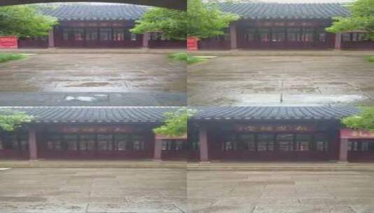 竖版航拍寺庙下雨素材苏州北寺塔实拍高清在线视频素材下载