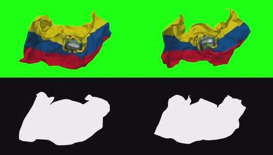 厄瓜多尔国旗无缝循环随风飘扬，循环凹凸纹高清在线视频素材下载