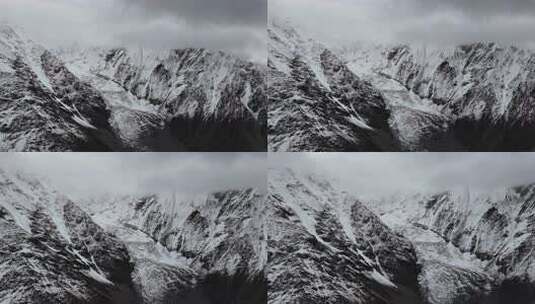 航拍四川甘孜贡嘎山区雪山冰川风光高清在线视频素材下载