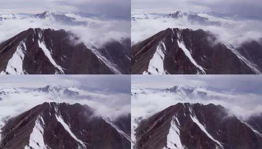 青海拉脊山雪山云雾航拍高清在线视频素材下载