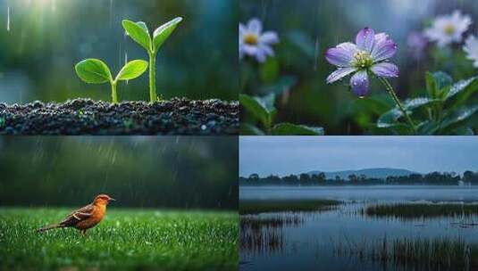 谷雨 雨水 下雨 大自然 美景雨 雨高清在线视频素材下载