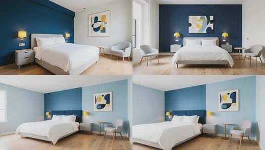 现代风格卧室室内场景高清在线视频素材下载