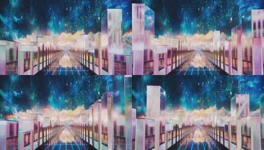 梦幻星空穿梭舞台背景高清在线视频素材下载