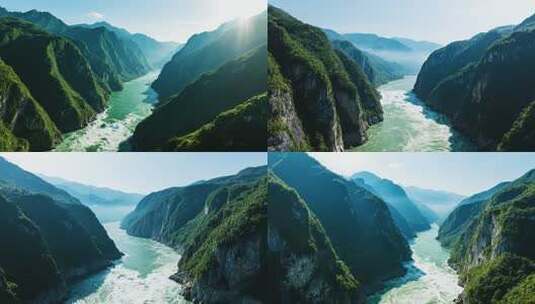 长江三峡壮丽山水风光高清在线视频素材下载