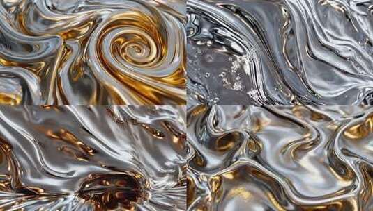 金属质感流动液体动态背景高清在线视频素材下载