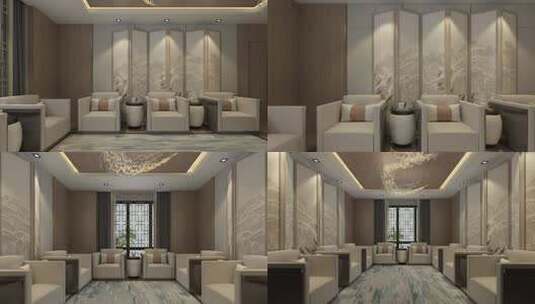 中式会议室洽谈室环境空镜合集高清在线视频素材下载