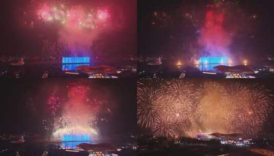 浏阳天空剧院烟花盛宴高清在线视频素材下载