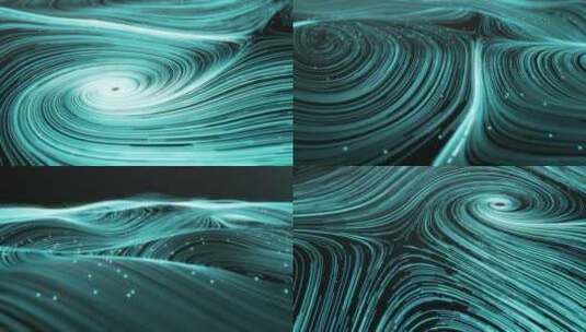 【4K】蓝色螺旋波浪唯美线条高清在线视频素材下载