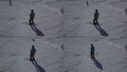 跟拍滑雪的人高清在线视频素材下载