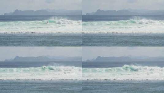 海上冲浪者远视角拍摄镜头高清在线视频素材下载