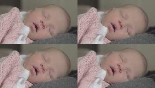 新生儿在睡觉高清在线视频素材下载