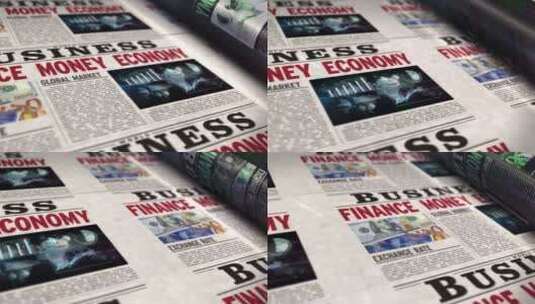 商业金融货币和经济报纸高清在线视频素材下载