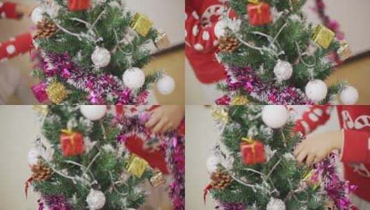 装扮圣诞树高清在线视频素材下载