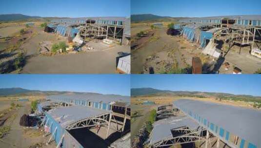 航拍废弃的工厂高清在线视频素材下载