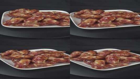 珍珠枣香肠美食4k视频高清在线视频素材下载