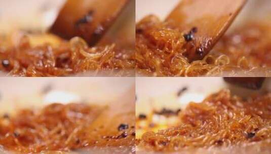 红油炒制蚂蚁上树红油粉丝高清在线视频素材下载