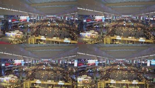 上海虹桥火车站人流4K实拍高清在线视频素材下载