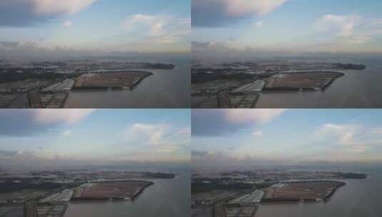 夕阳下的珠江口高清在线视频素材下载