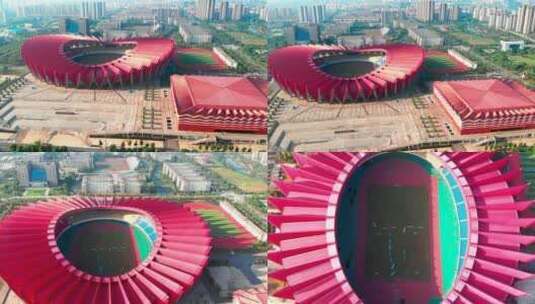 安徽省铜陵市奥体中心体育场航拍高清在线视频素材下载