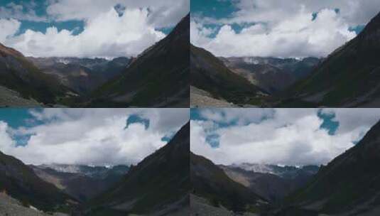 延时山区云层视频西藏丙察察雪山风光高清在线视频素材下载